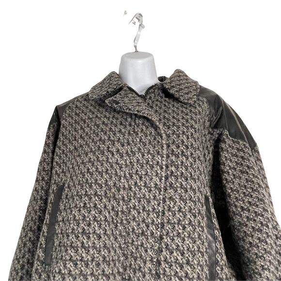 Anne-Gee Women's Size‎ 7/8 Tweed Moto Black Gray Bomber Jacket - Picture 2 of 9